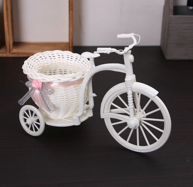 Vaso Decorativo Bicicleta com Flores